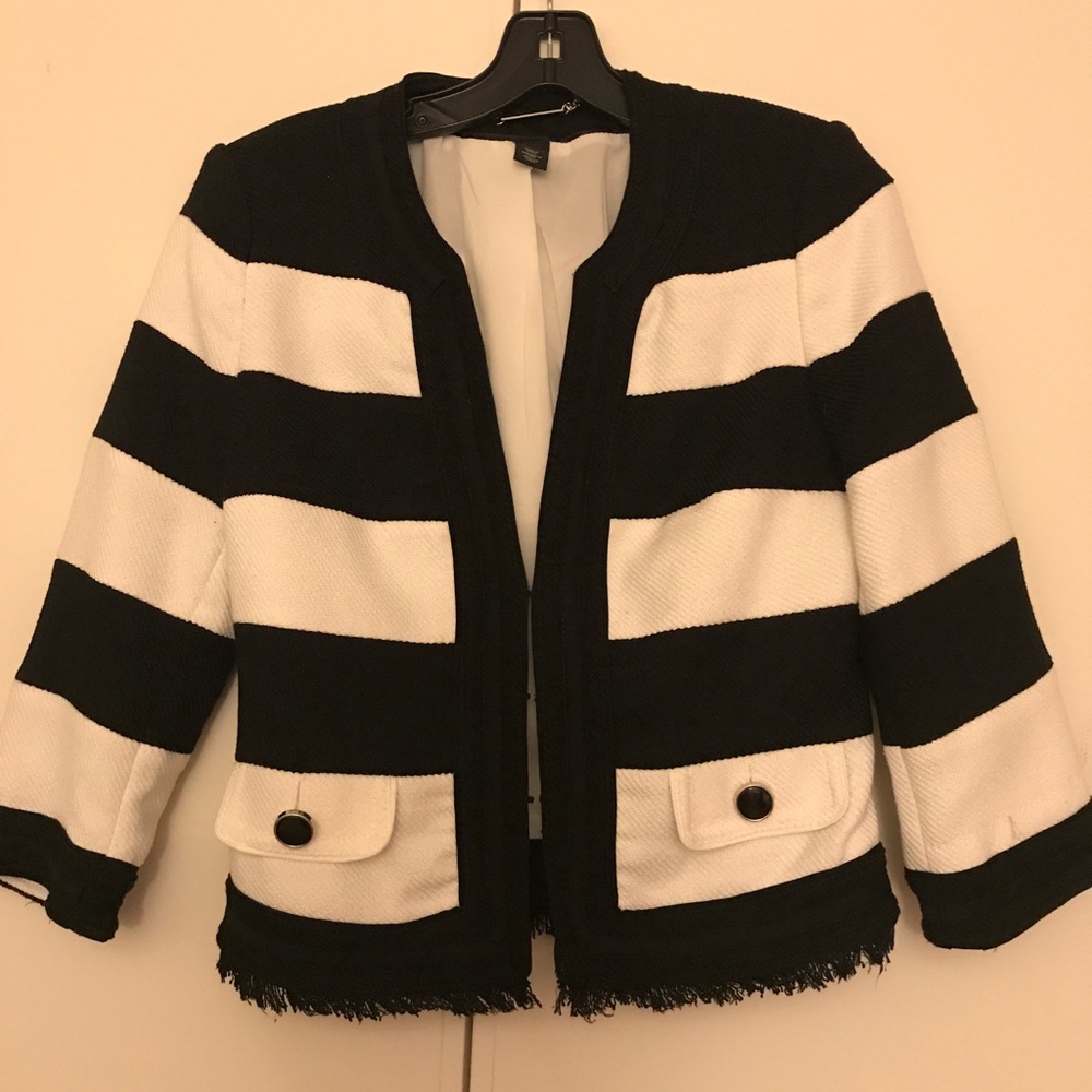 White and black jacket